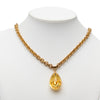 Chanel CC Gold Plated Resin Teardrop Pendant Necklace Secondhand