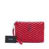 Saint Laurent Chevron Leather Monogram Zip A5 Wristlet Pouch Secondhand