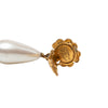 Chanel Gold Plated Faux Pearl Camellia Drop Clip On Earrings Secondhand