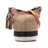 Burberry Mini Mega Check Canvas Ashby Tassel Bucket Bag Secondhand