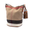 Burberry Mini Mega Check Canvas Ashby Tassel Bucket Bag Secondhand