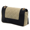 Chanel Small Quilted Bicolor Grosgrain Mademoiselle Single Flap Secondhand