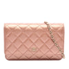 Chanel CC Quilted Metallic Lambskin Wallet on Chain Secondhand