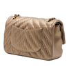 Chanel Medium Classic Chevron Calfskin Pleated Double Flap Secondhand