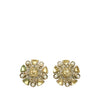 Chanel CC Brass Resin and Faux Pearl Snowflake Push Back Earrings Secondhand
