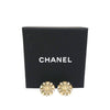 Chanel CC Brass Resin and Faux Pearl Snowflake Push Back Earrings Secondhand