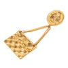 Chanel CC Gold Plated Quilted Flap Bag Medallion Brooch Secondhand