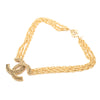 Chanel CC Gold Plated Deca Triple Link Chain Necklace Secondhand
