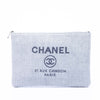 Chanel Large Canvas Deauville O Case Clutch Secondhand