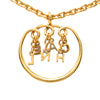 Chanel Gold Plated Letter Charms Pendant Necklace Secondhand
