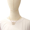 Chanel CC Gold Plated Strass Round Pendant Necklace Secondhand