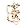 Secondhand Chanel CC Gold Plated Strass and Faux Pearl Ear Cuff Earring