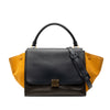 Celine Medium Tricolor Calfskin and Suede Trapeze Satchel Secondhand