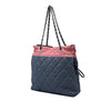 Secondhand Chanel CC Quilted Denim Grosgrain Drawstring Tote