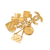 Chanel CC Gold Plated Icon Charm Pin Brooch Secondhand