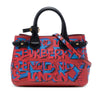 Burberry Small Graffiti Print Grainy Calfskin Banner Satchel Secondhand