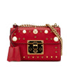 Secondhand Gucci Small Pearl Studded Leather Padlock Crossbody