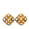 Chanel CC Gold Plated Pearl Embellished Clip On Earrings Secondhand