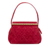 Chanel Quilted Suede Metal Frame Handbag Secondhand