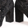 AQUAZZURA Heeled Velvet Ankle Sock Boots Tonal Baroque Tapestry in Black, Size 35.5 EU Secondhand