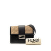 Fendi Calfskin and Canvas FF 1974 Flat Baguette Crossbody Secondhand