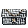 Chanel CC Woven Lambskin and Viscose Houndstooth Single Flap Secondhand