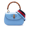 Gucci Small Calfskin Web Bamboo 1947 Top Handle Bag Secondhand