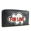 Gucci GG Marmont Pebbled Calfskin Embroidered Blind For Love Zip Around Wallet Secondhand