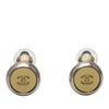 Chanel CC Brass and Gold Plated Disc Clip On Earrings Secondhand