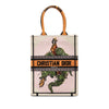 Dior Embroidered Canvas Princess and Dragon Vertical Book Tote Secondhand
