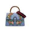 Gucci Large Calfskin Floral Embroidered Bamboo Dionysus Web Satchel Secondhand