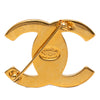 Chanel CC Gold Plated Turn Lock Brooch Secondhand