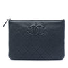 Chanel Medium CC Quilted Caviar O Case Clutch Secondhand