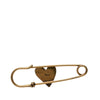 Dior Gold Plated Enamel Heart Safety Pin Brooch Secondhand