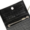 Secondhand Saint Laurent Small Croc Embossed Leather Monogram Kate Tassel Crossbody