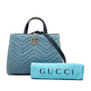 Gucci Small GG Marmont Matelasse Denim Pearly Satchel Secondhand