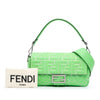 Fendi Zucca Embossed Stitched Leather Baguette Satchel Secondhand