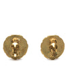 Secondhand Chanel CC Gold Plated Enamel Round Clip On Earrings