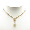 Gucci Gold Plated GG Faux Pearl Drop Pendant Necklace Secondhand