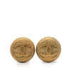 Chanel Gold Plated CC Round Clip On Earrings Secondhand