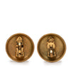 Chanel Gold Plated CC Round Clip On Earrings Secondhand