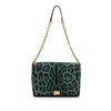 Dolce & Gabbana Leopard Printed Denim Flap Crossbody Secondhand