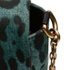 Dolce & Gabbana Leopard Printed Denim Flap Crossbody Secondhand