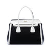 Prada Bicolor Saffiano Cuir Trimmed Canvas Satchel Secondhand