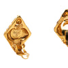 Secondhand Chanel CC Gold Plated Strass Quilted Rhombus Clip On Earrings