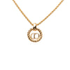 Dior Gold Plated CD Logo Twisted Round Pendant Necklace Secondhand