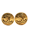 Secondhand Chanel Gold Plated CC Round Clip On Earrings