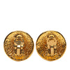 Secondhand Chanel Gold Plated CC Round Clip On Earrings