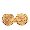 Chanel CC Gold Plated Round Clip On Earrings Secondhand