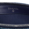 Chanel Quilted Denim Gabrielle Double Zip Clutch with Chain Secondhand